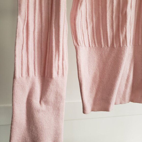 BNWT ANN TAYLOR FACTORY blush rose pink ribbed rayon blend (M) - Picture 5 of 6